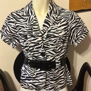 Women’s Zebra print button down